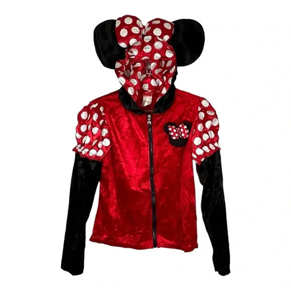 Disney‎ Minnie Mouse Halloween Costume Hoodie Ears Bow Women Small/Medium NWOT - Picture 2 of 10